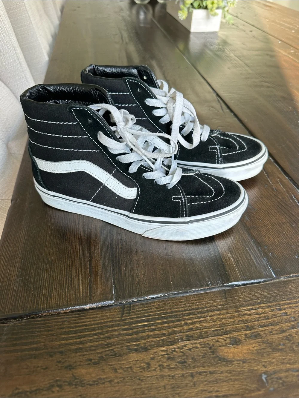Vans Black & White High-Top Skate Sneakers